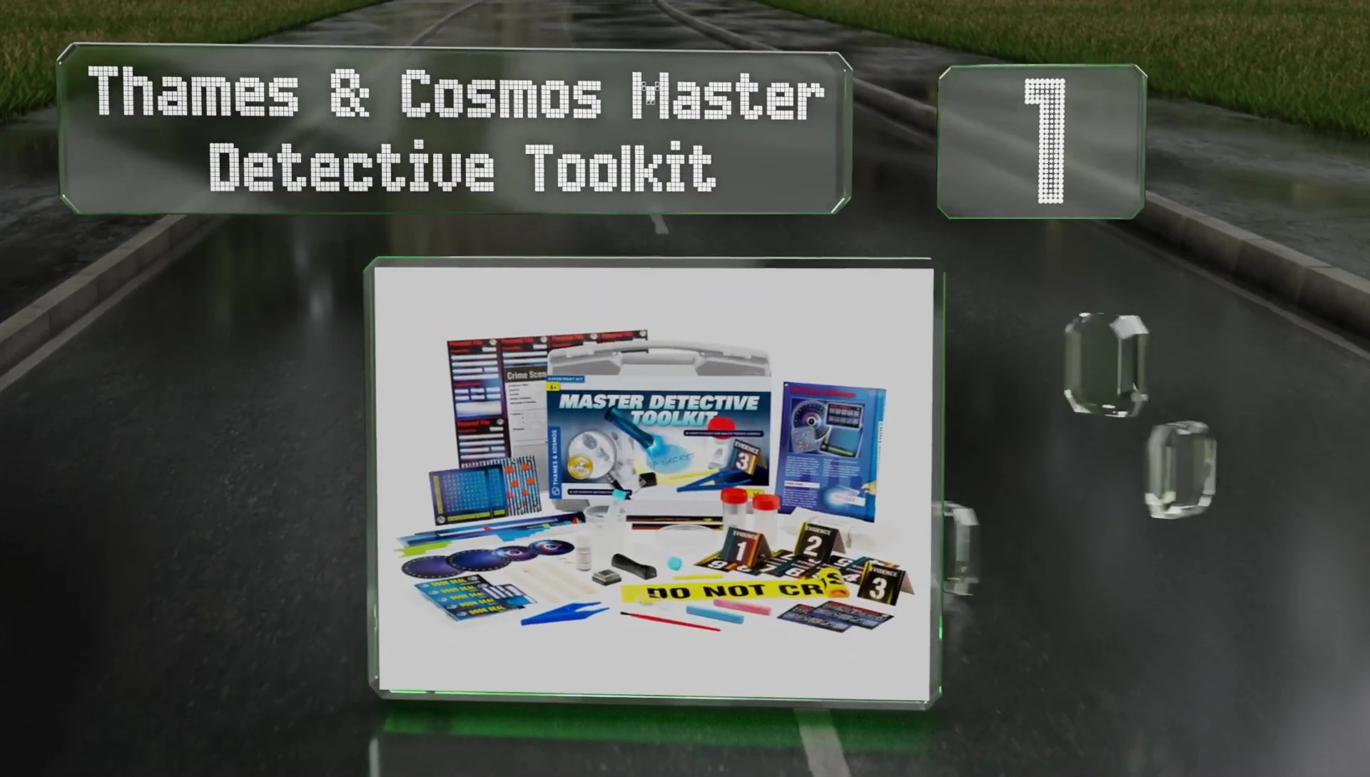 Close-up of the crime scene tools