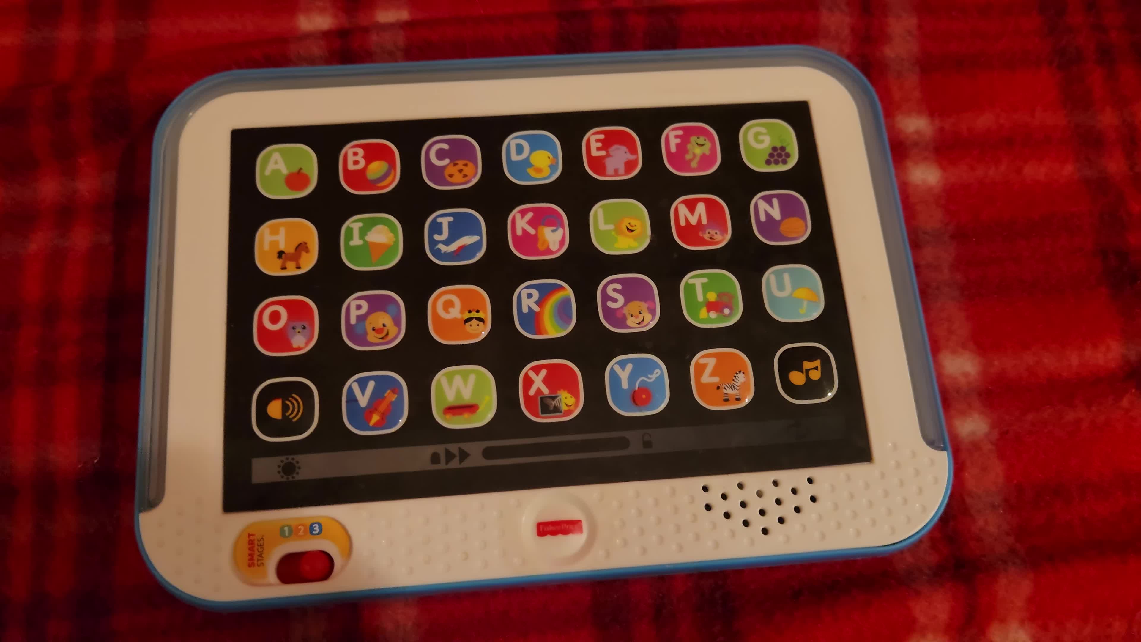 Close-up of the Fisher-Price Smart Stages Tablet box.