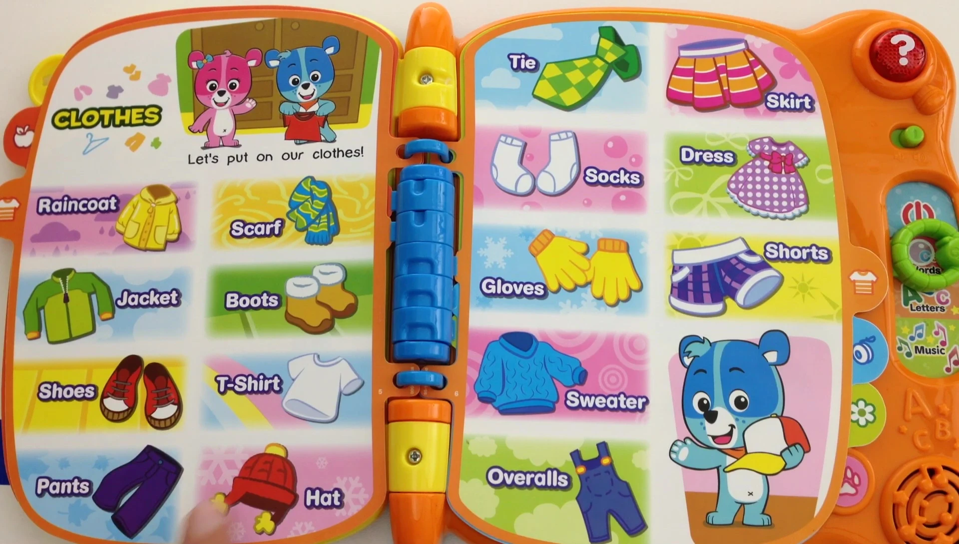 Image showing the words 'shoes' and 't-shirt' highlighted on the screen.