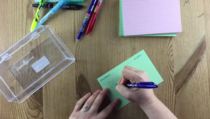 On the back, rewrite the subject and topic and provide a concise definition.