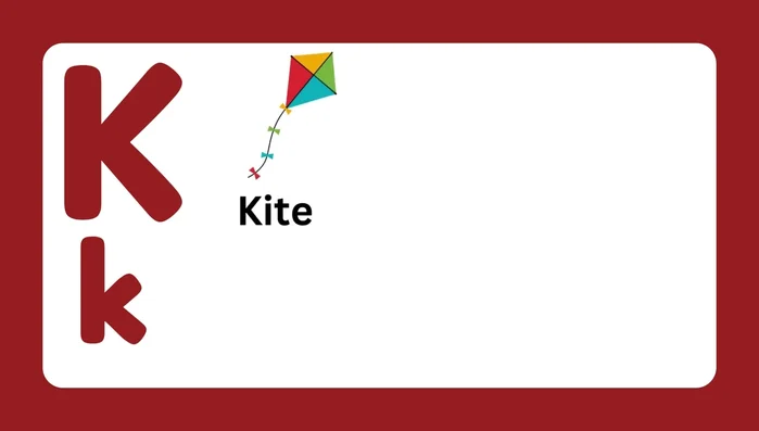 Letter K and associated words (Kite, Kangaroo, Koala, Cattle, Keys, Kiwi)