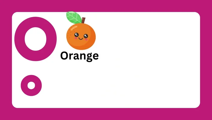 Letter O and associated words (Orange, Octopus, Owl, Ostrich, Onion, Otter)