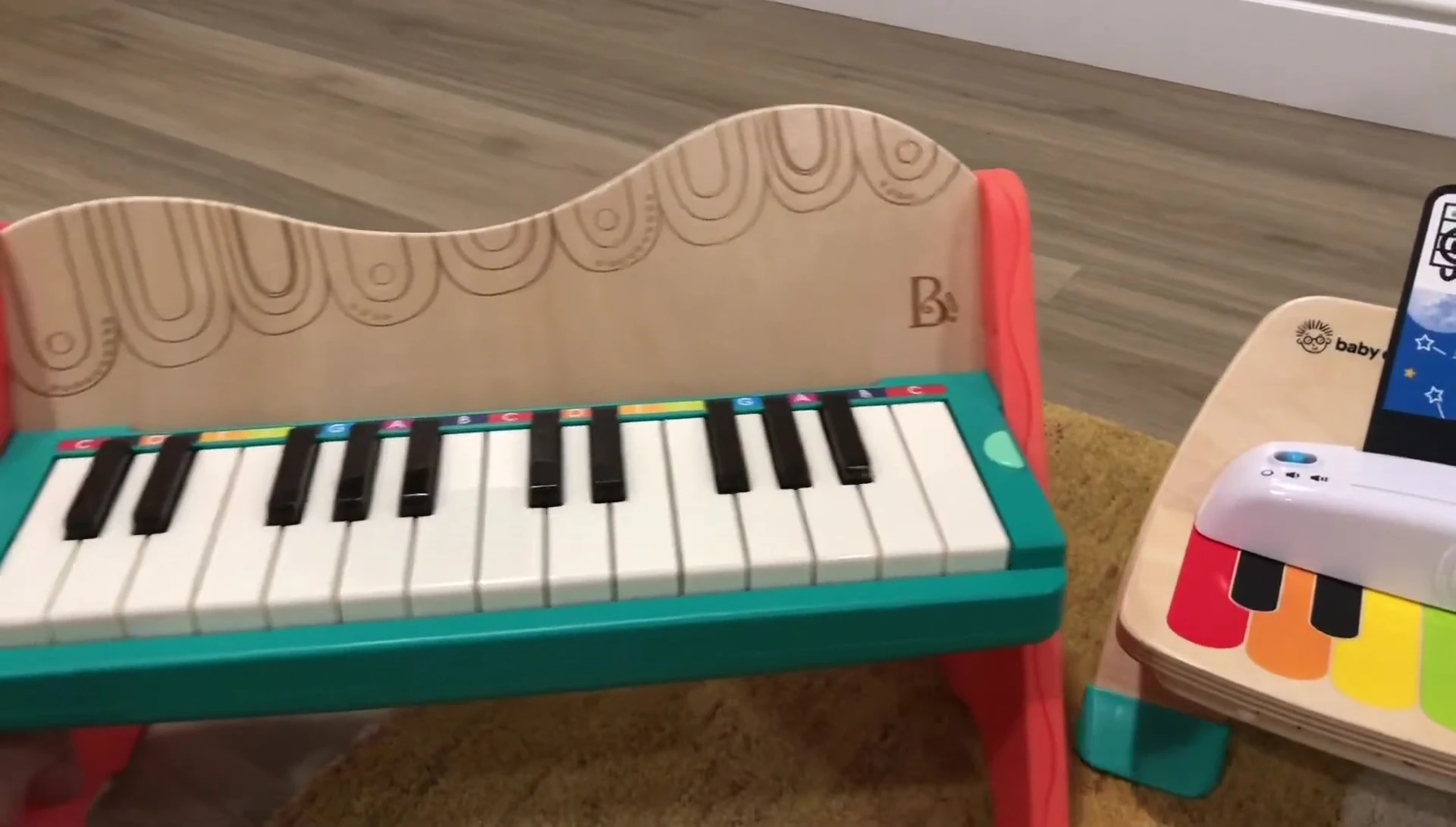 Overall shot of the B. toys piano