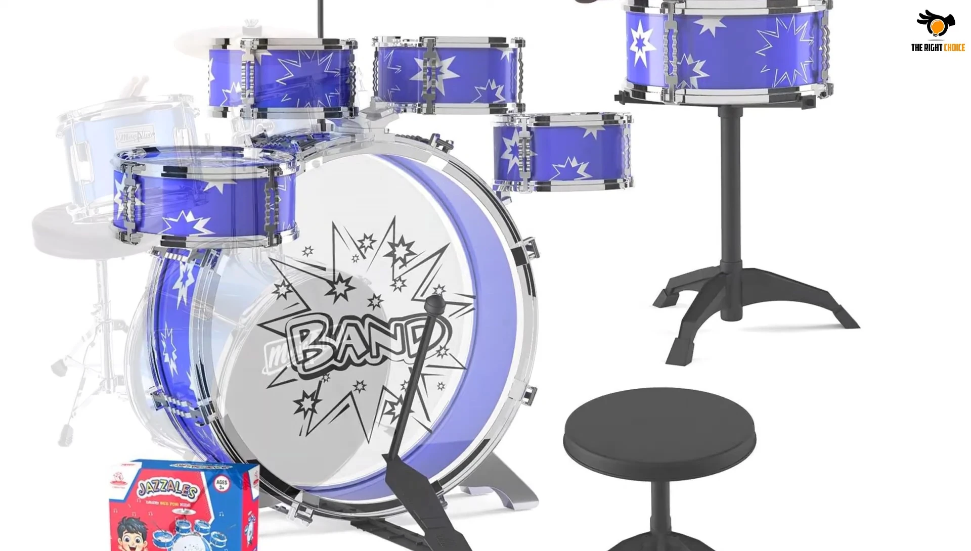 Music Alley three-piece kids drum set