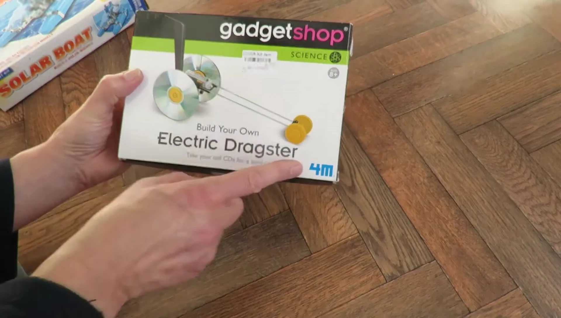 The disassembled electric dragster kit.