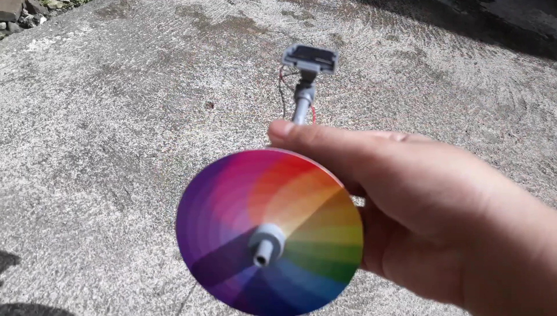 The color wheel in motion, showing the effect