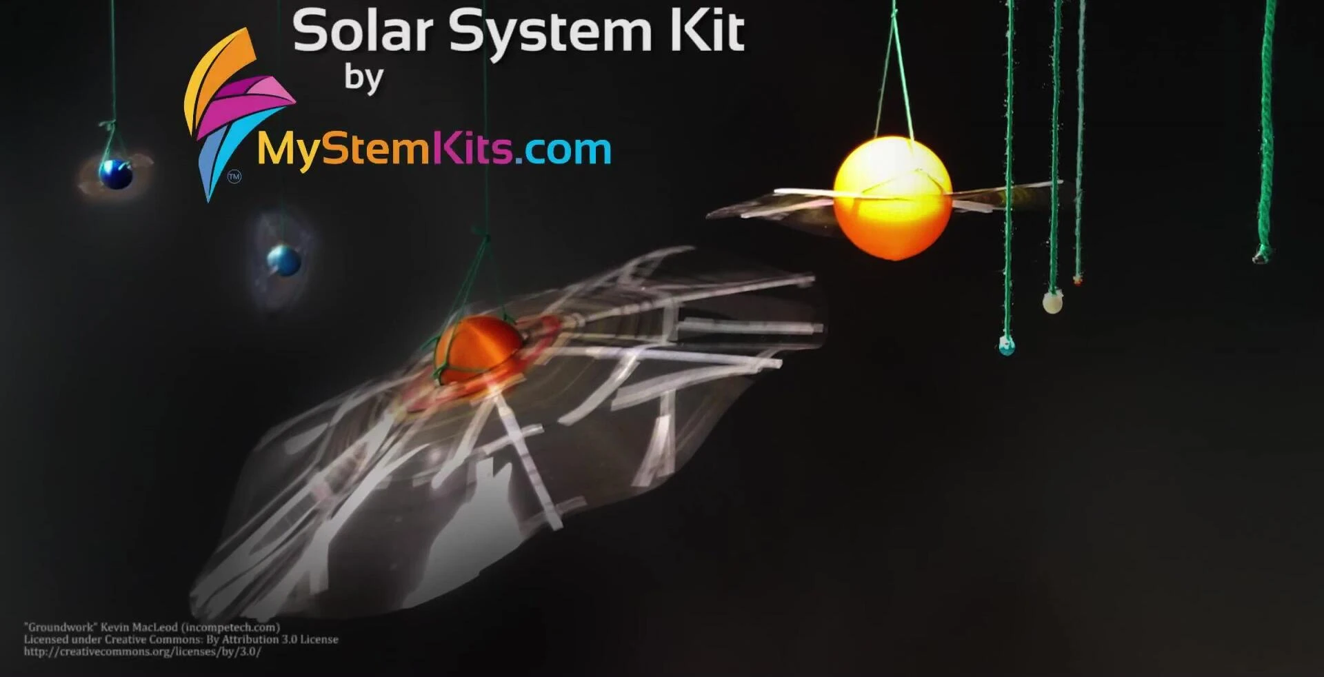 Overall shot of the solar system kit components