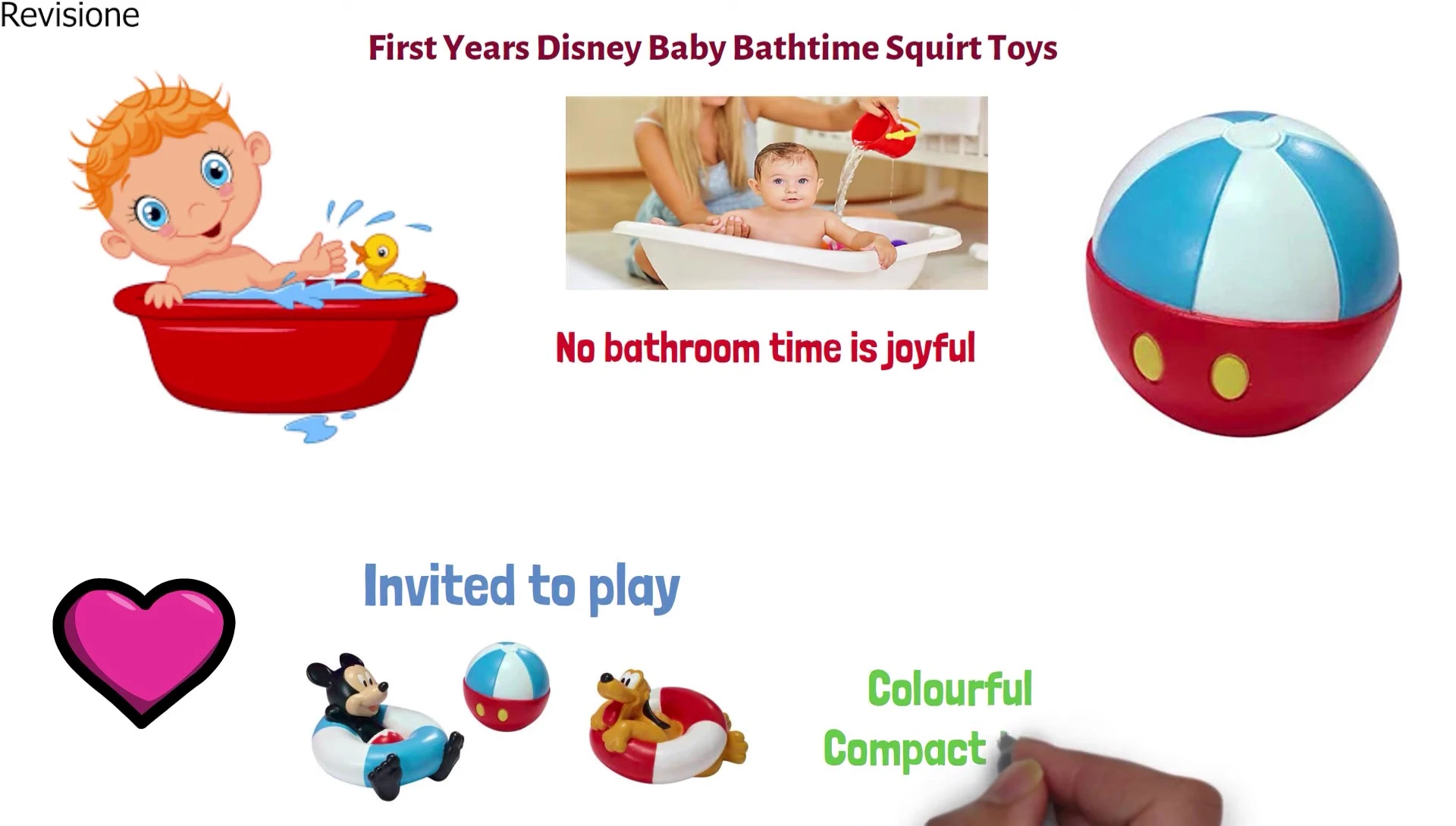 Toddler playing with the bath toys