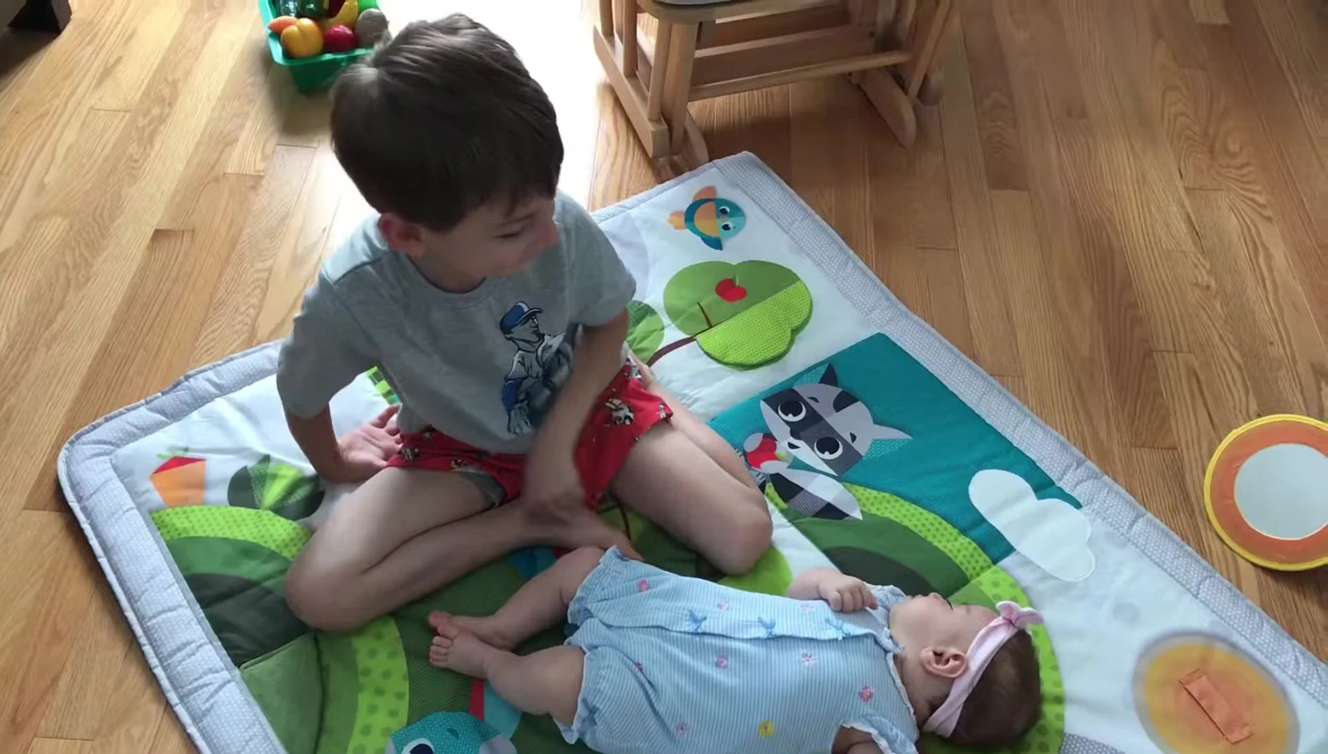 Overall shot of the play mat in use.