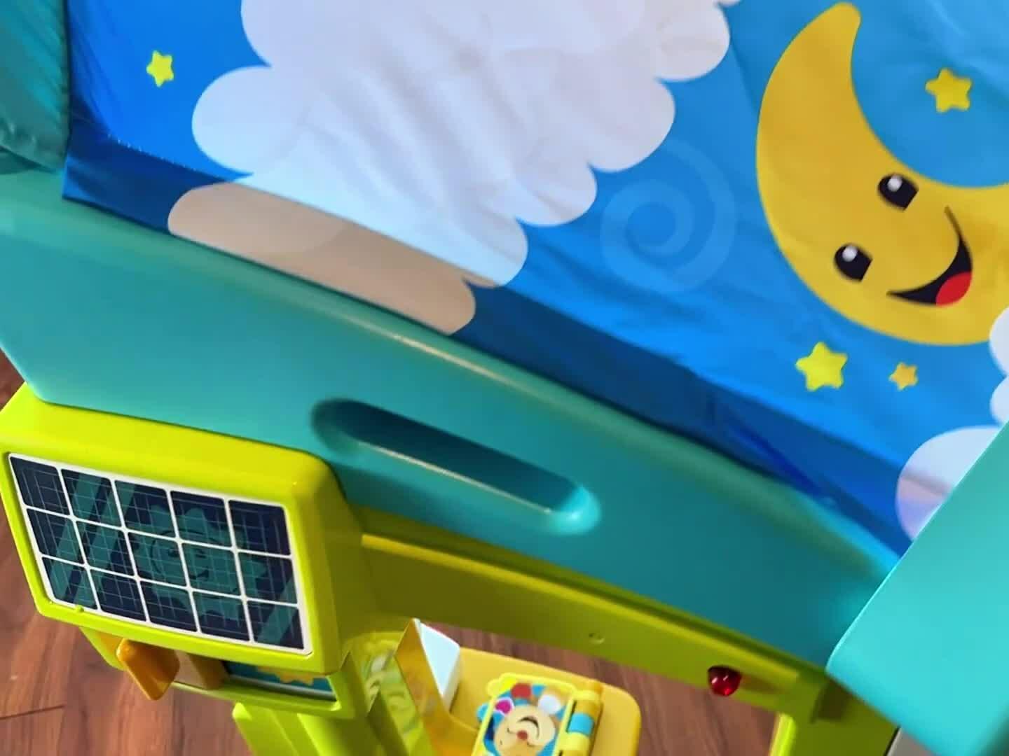 Close-up of the solar panel on the playhouse
