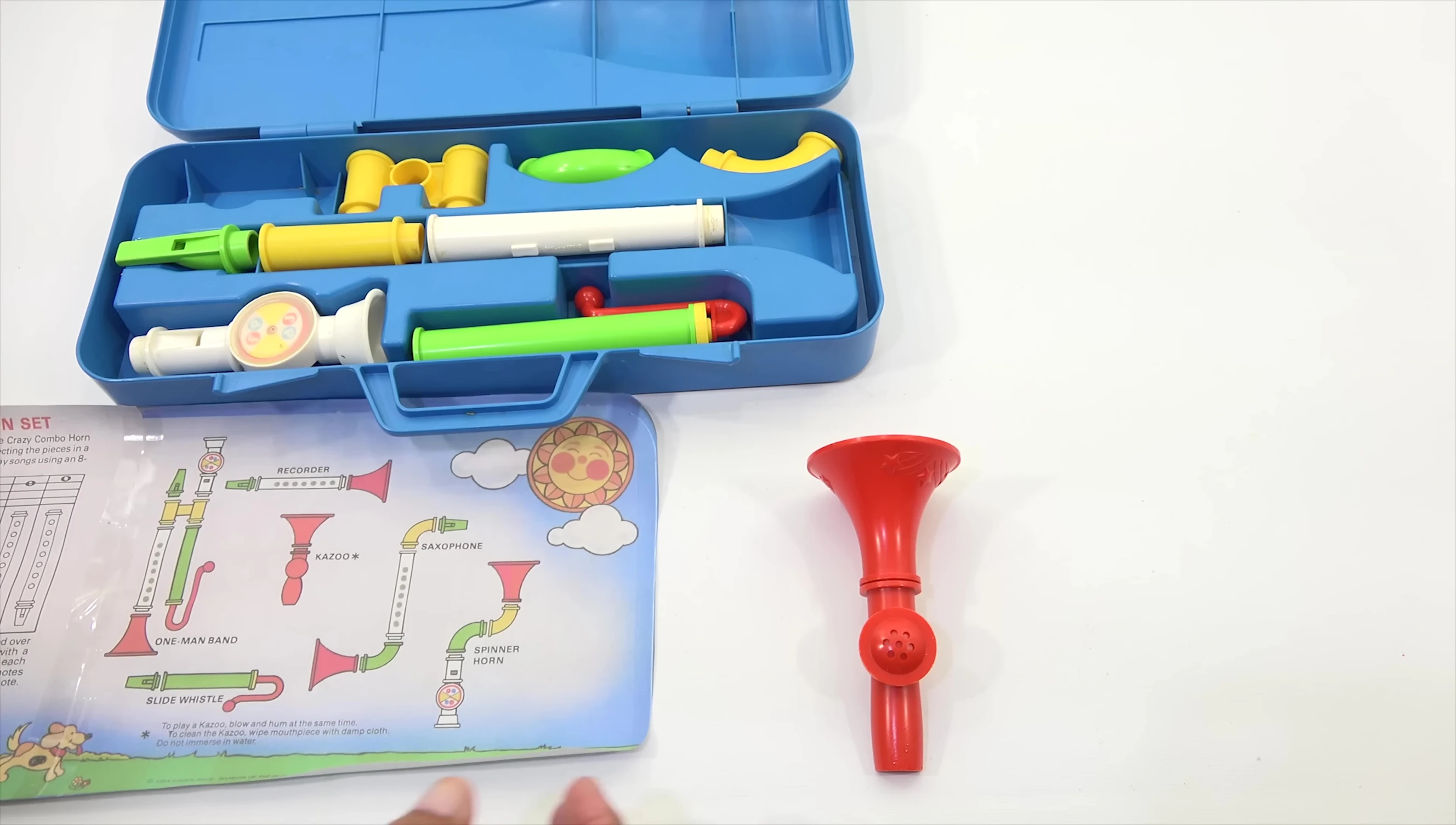 Assembling the slide whistle.