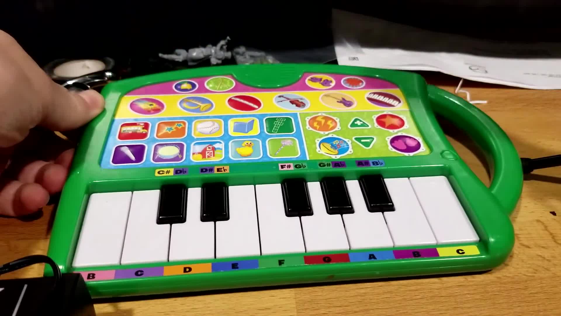 Close-up of the keyboard showing the Sesame Street branding.
