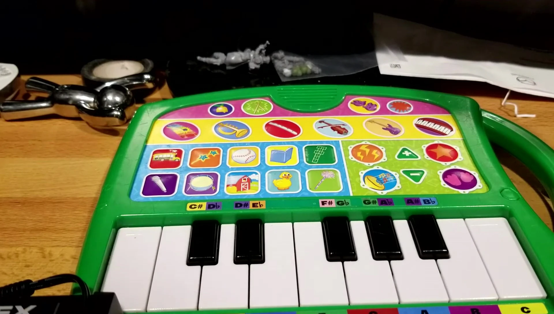 Showing the songbooks that come with the keyboard.