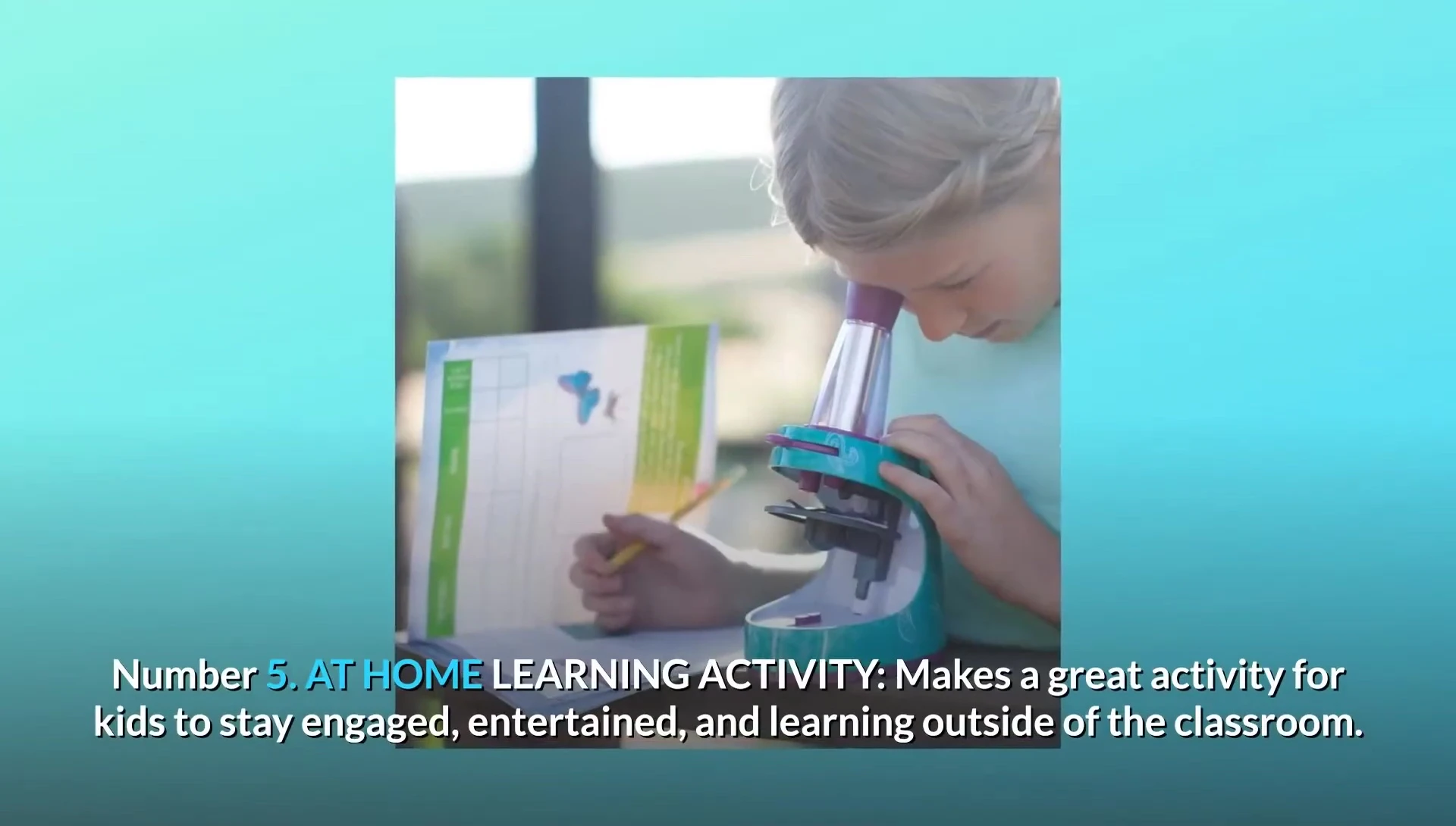 Text emphasizing its role as a home learning activity.