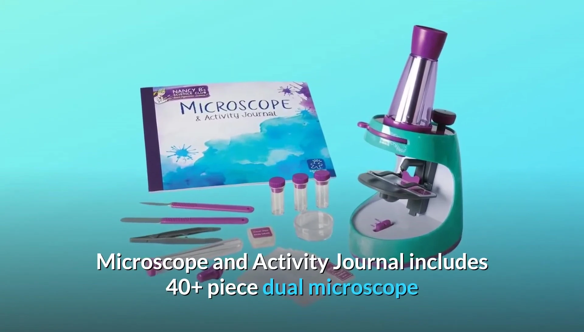 The microscope and its various components displayed.