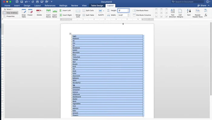 Go to 'Layout' and center align the text within the table cells.