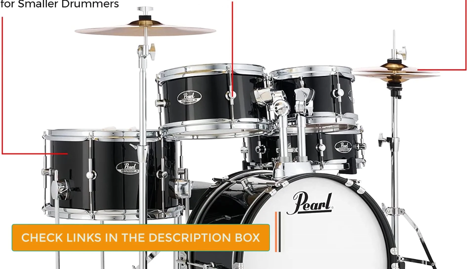 Close up of Pearl Roadshow Junior drums