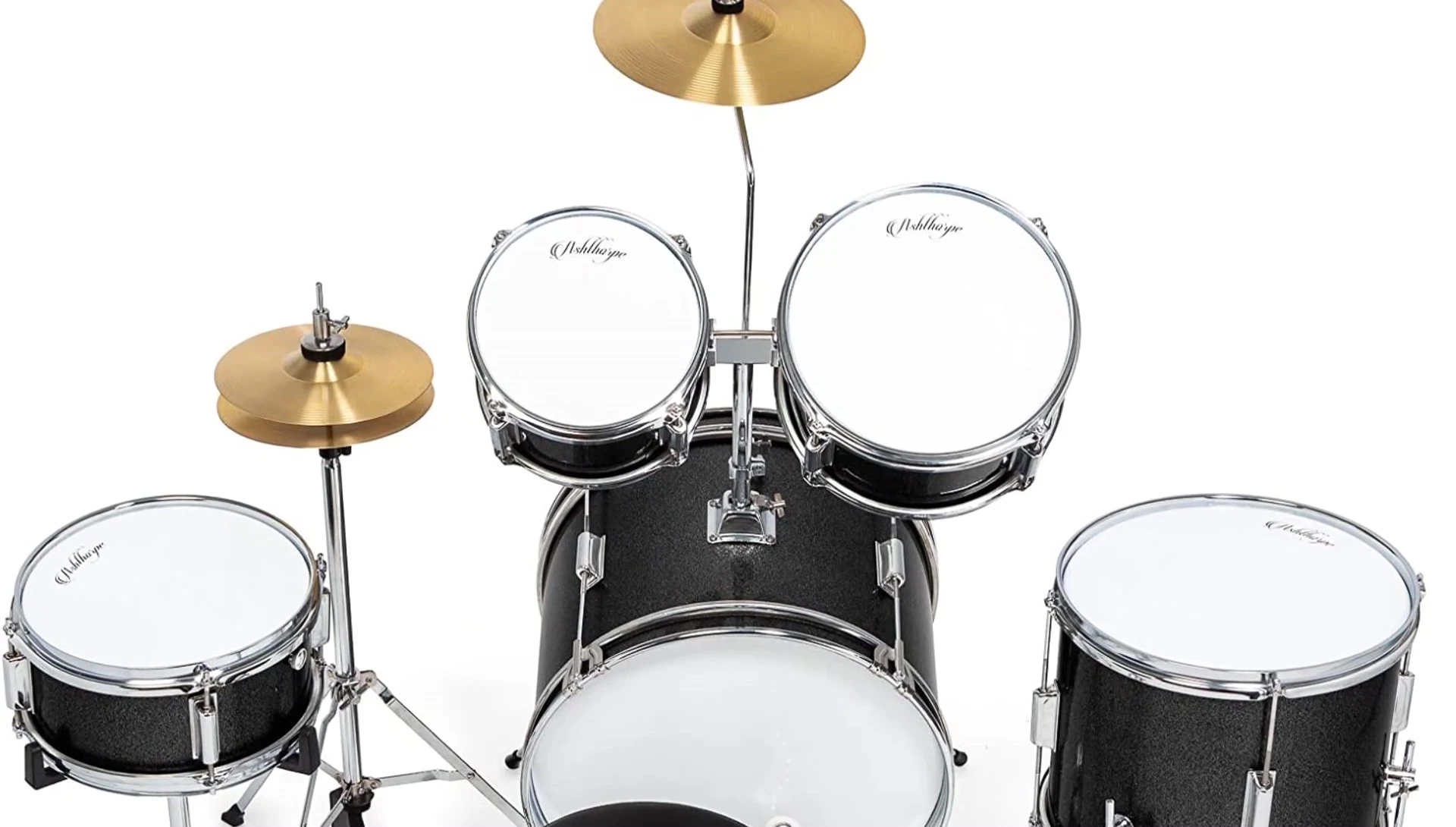 Close up of Ash Thorpe Dromester drum kit