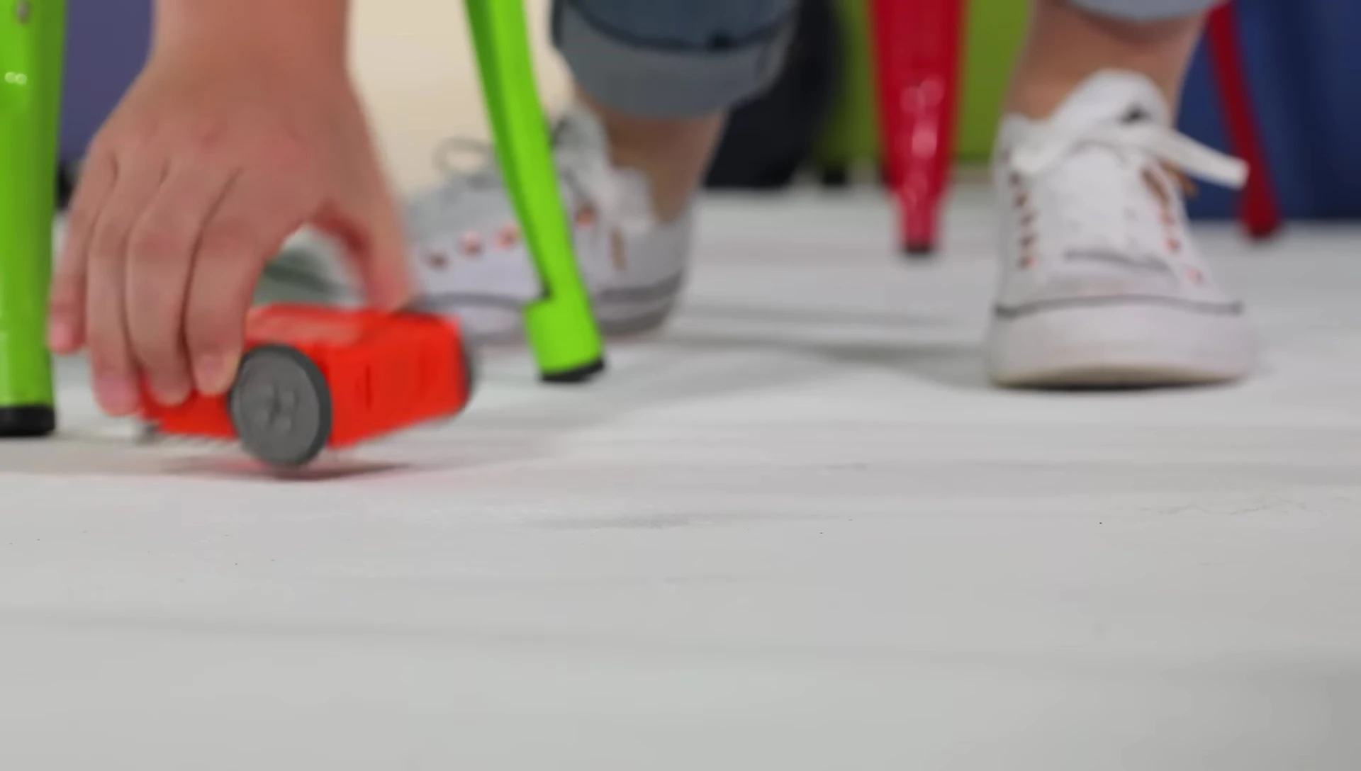 Edison robots arranged in a classroom setting, highlighting their compact size and durability