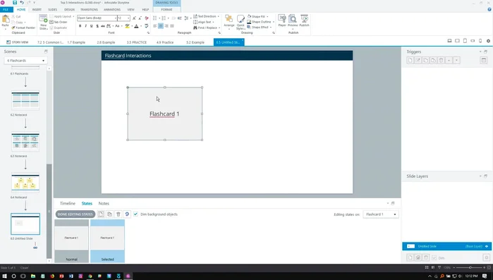 Modify the appearance of the card in the 'Selected' state (e.g., change the color).