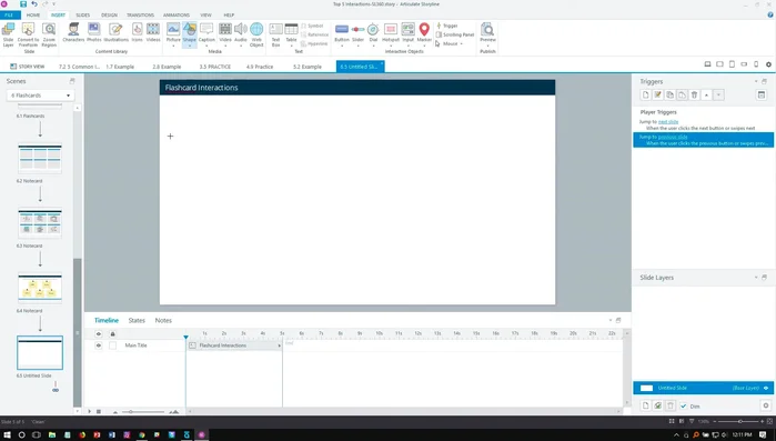 Add text to the card (e.g., 'Flashcard 1').
