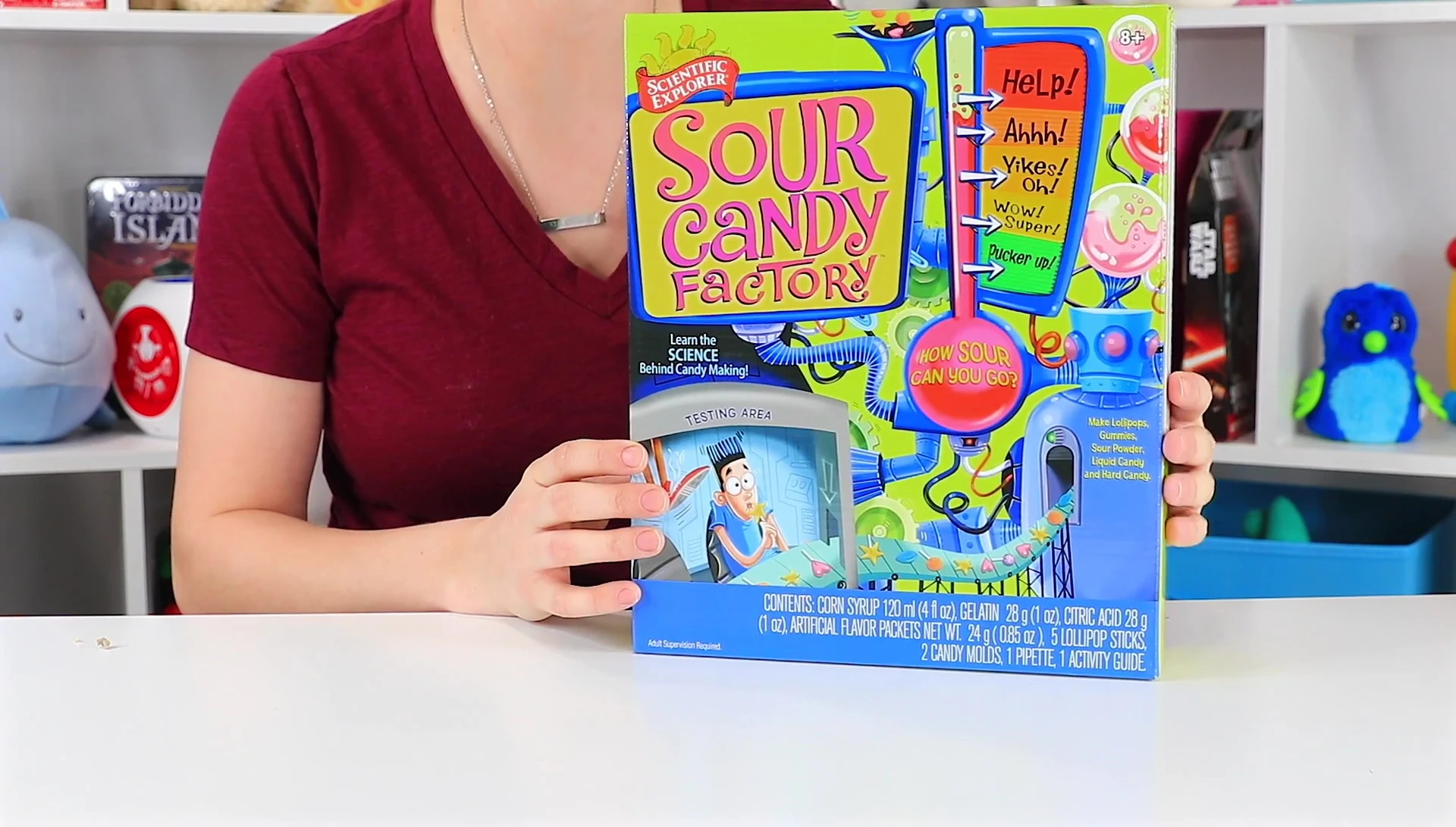 Close-up of the box being opened, showing the contents