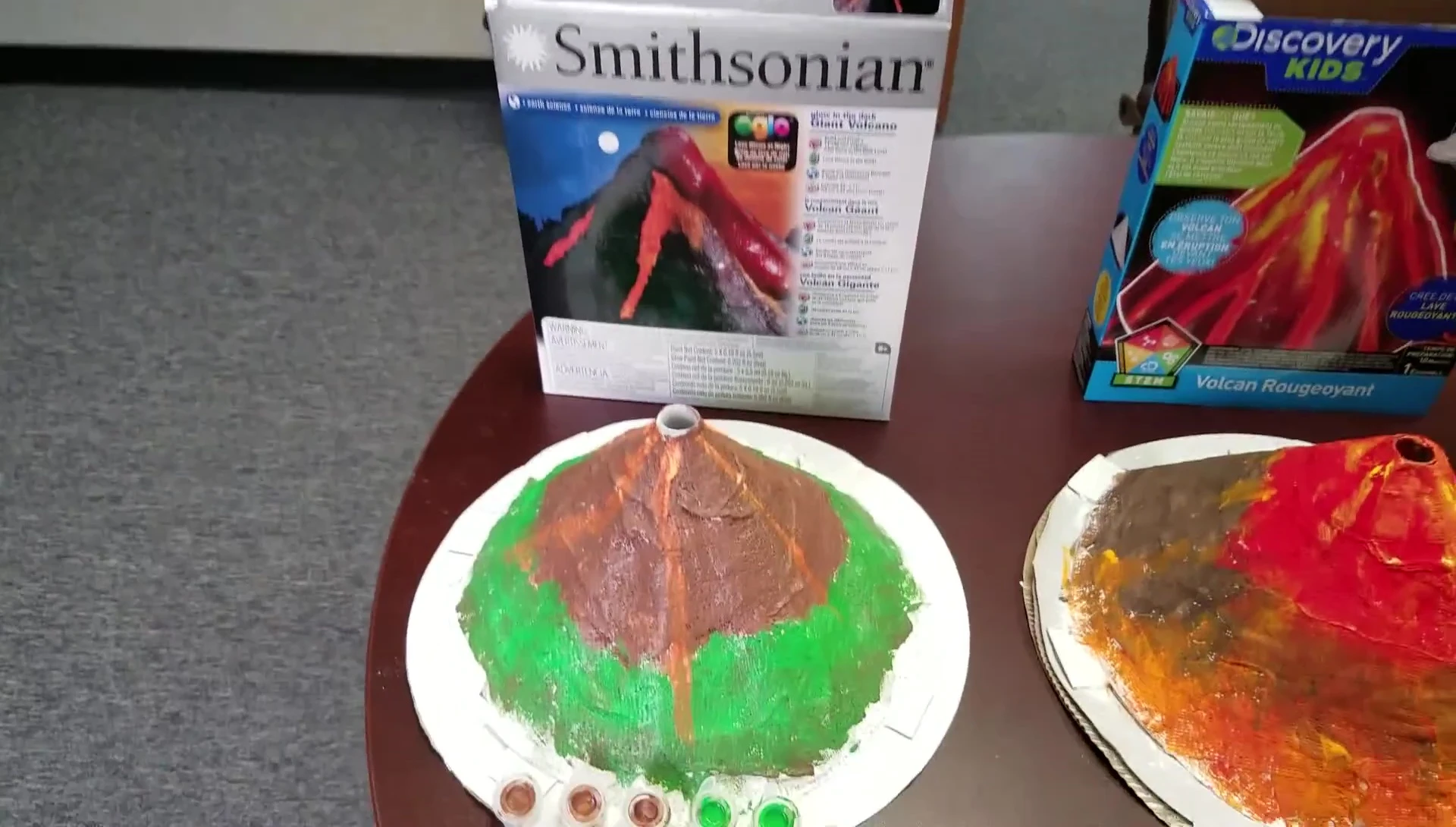 Comparison shot of all the finished volcano kits