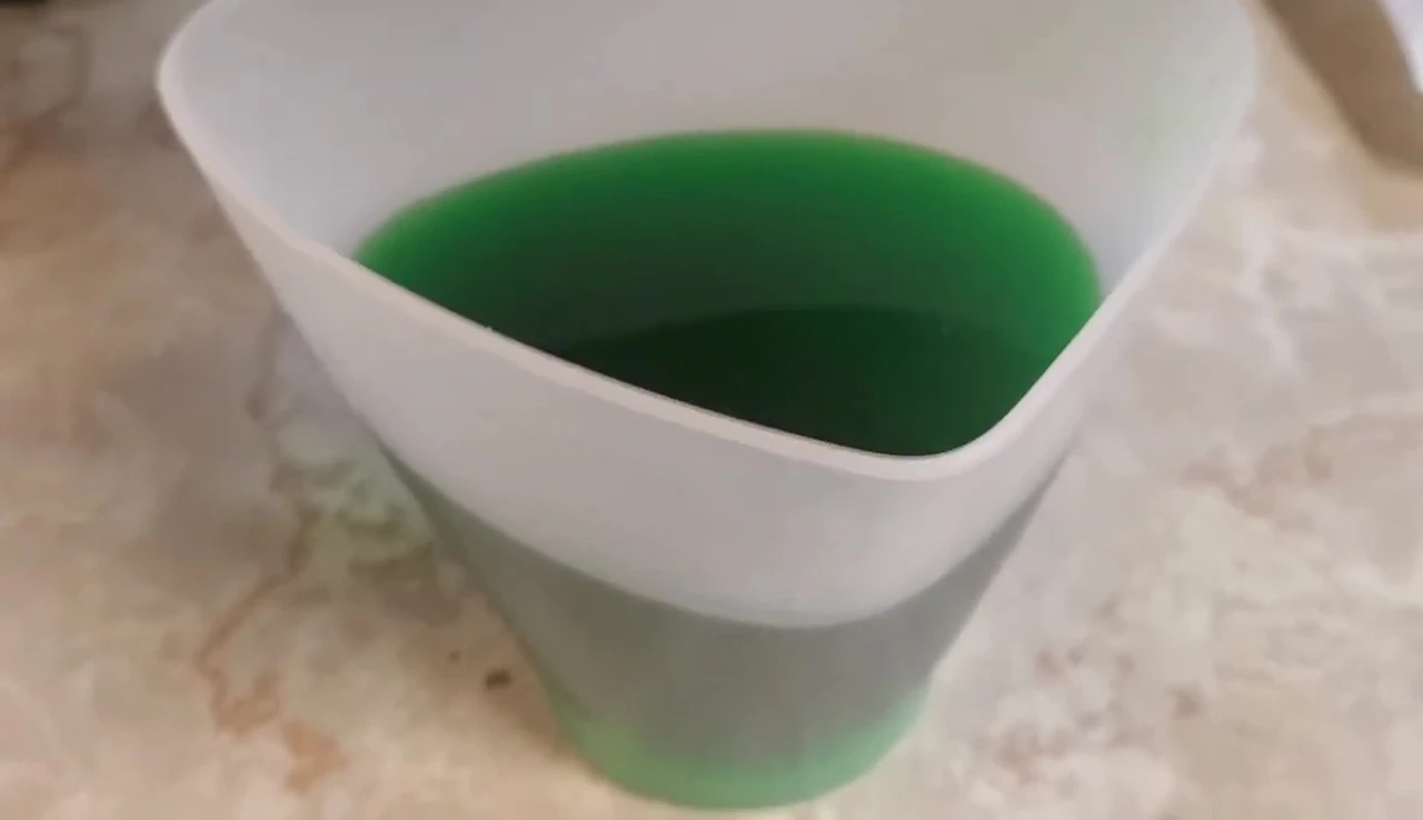The crystal solution after 24 hours.