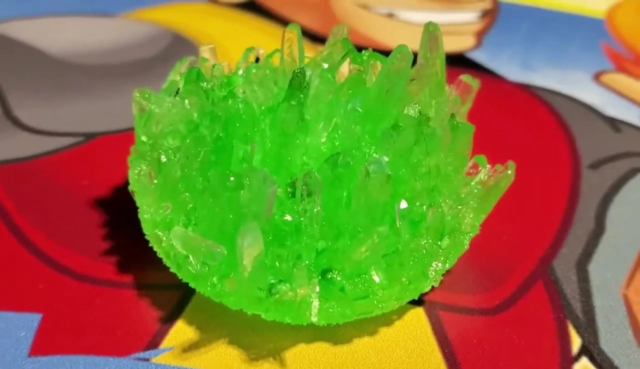 Crystals easily removed from the container.