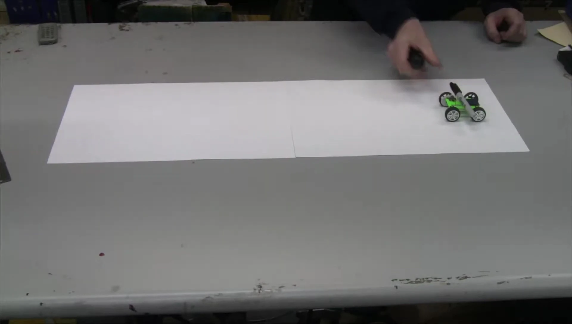 The solar car carrying a marker pen during the load test.