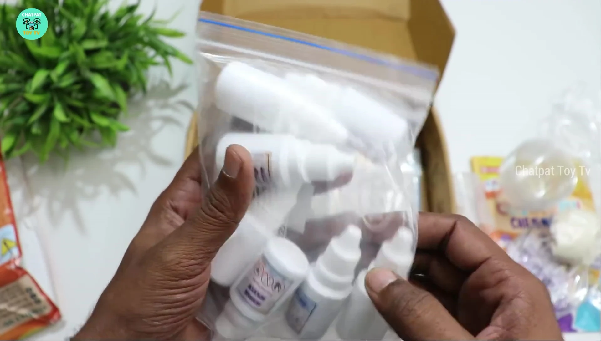 The various chemicals included in the kit