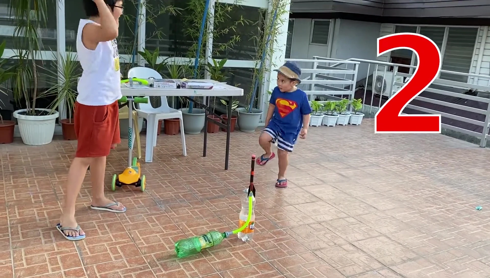 Countdown and launch of the rocket.