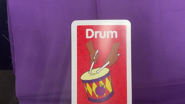 Provide examples of words that rhyme with 'drum' (thumb, come, swam, bum).