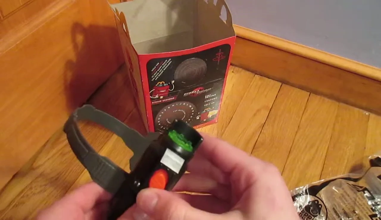 The flashlight feature of the toy is demonstrated.