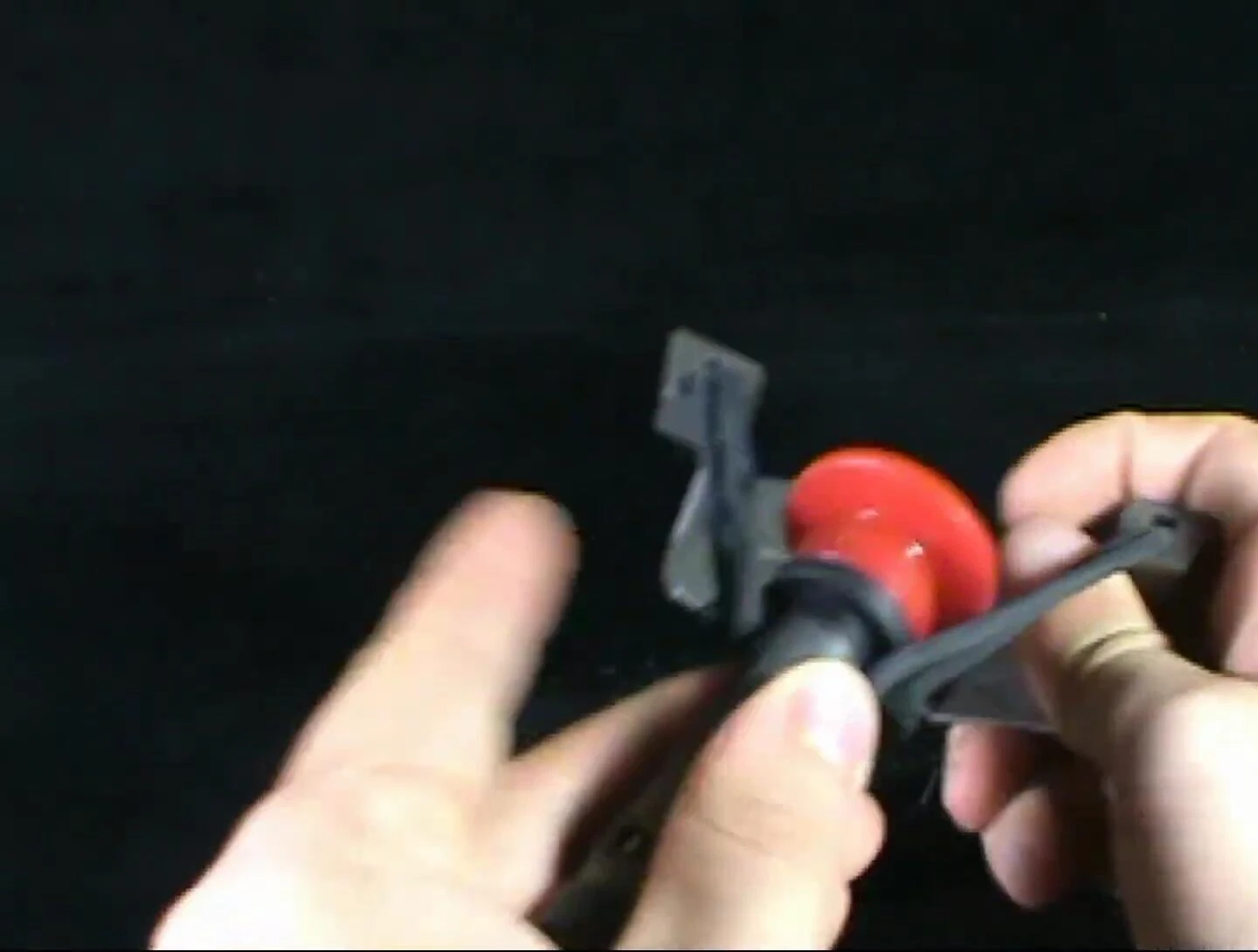 Demonstrating the launching mechanism.