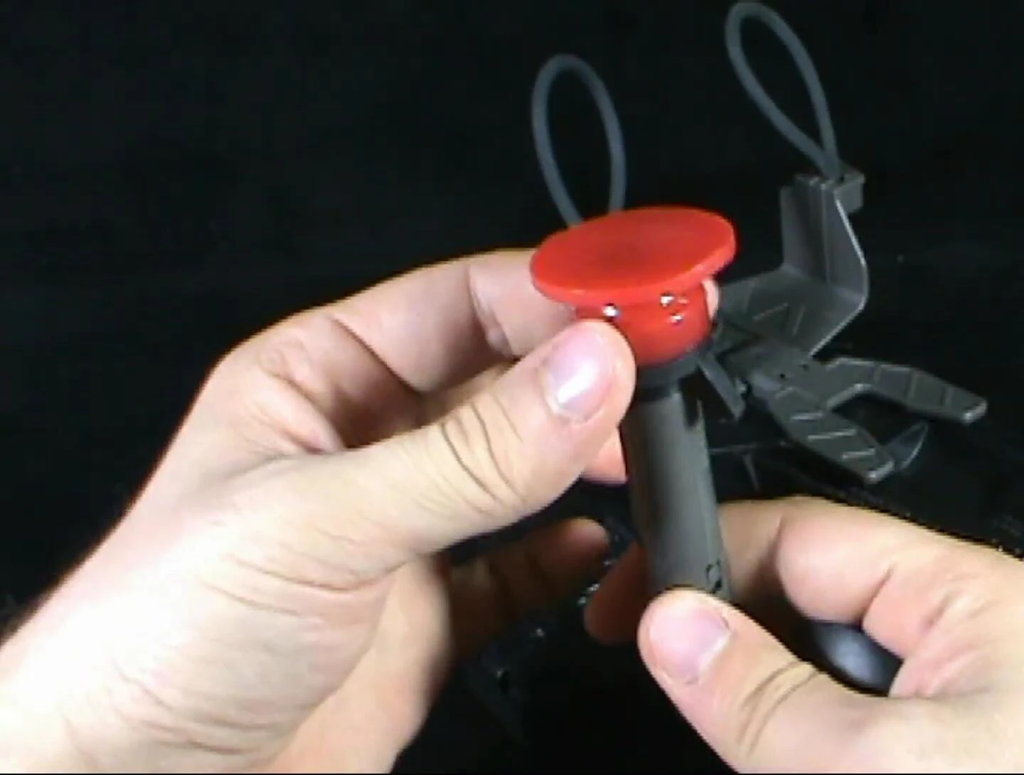 Close-up on the sticky dart.