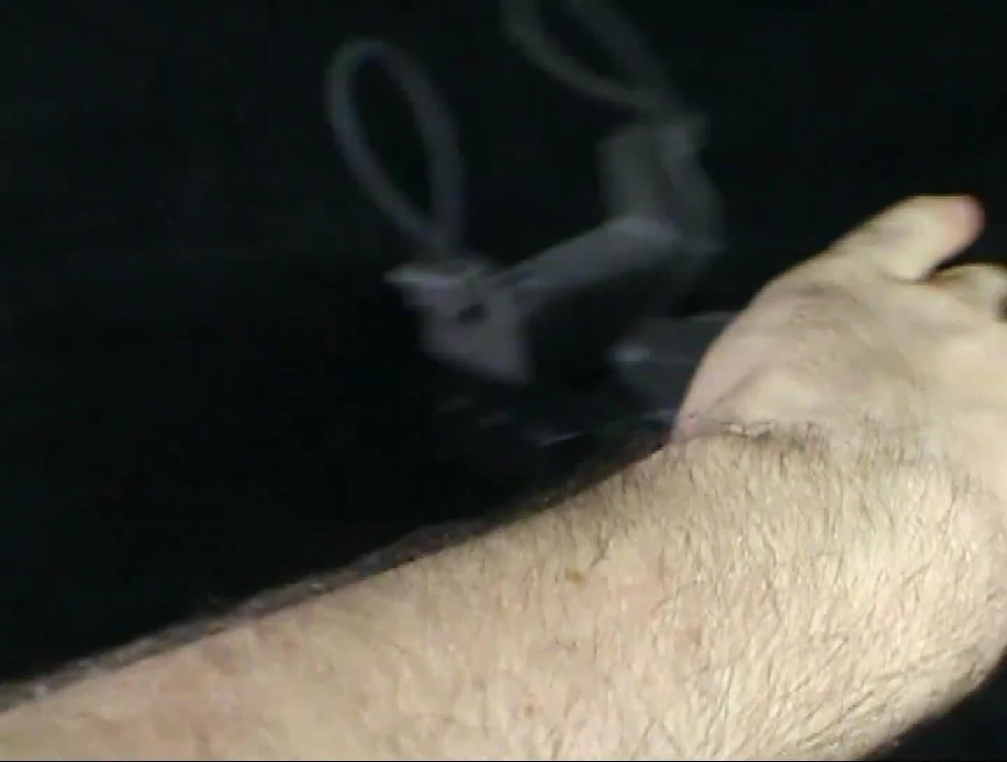 The microphone in use, demonstrating sound projection.