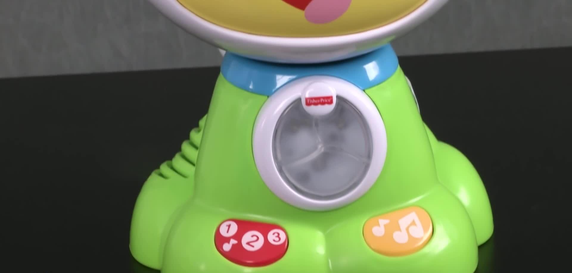 The BeatBowWow toy lighting up and moving.