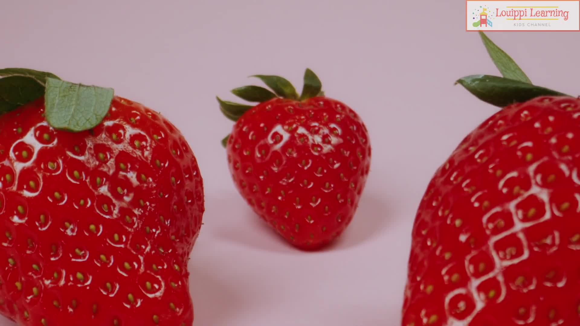 Flashcard showing strawberry and banana