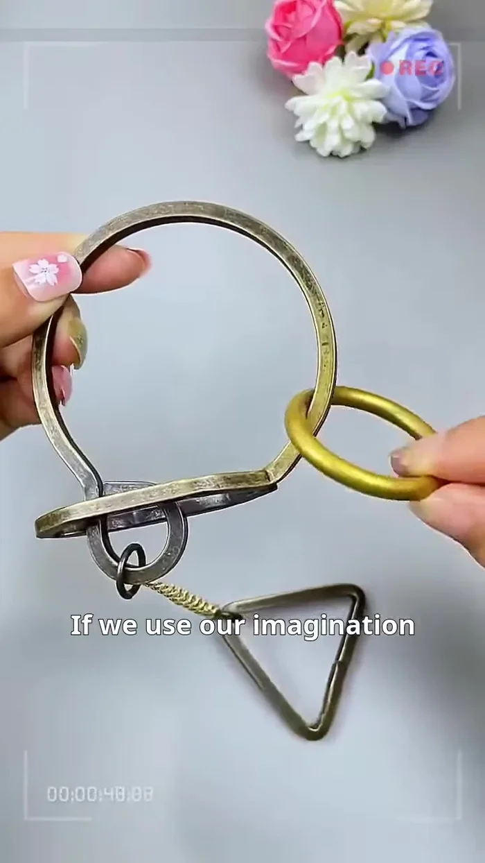 Think in reverse: Instead of focusing on the gold ring, consider the triangular ring.