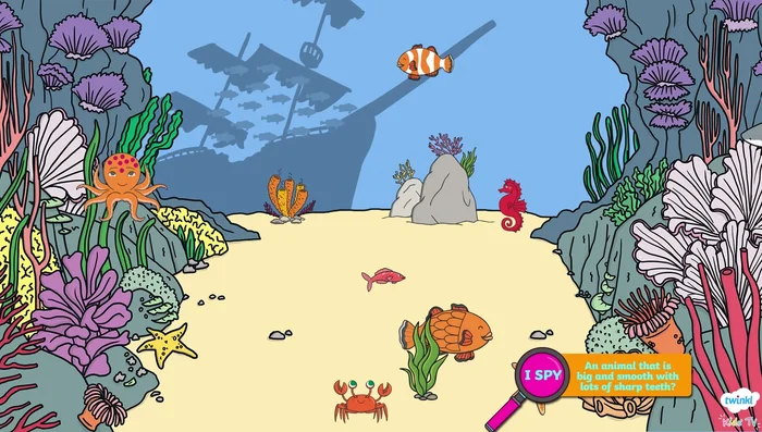 Identify a very flat animal that glides smoothly through the water.