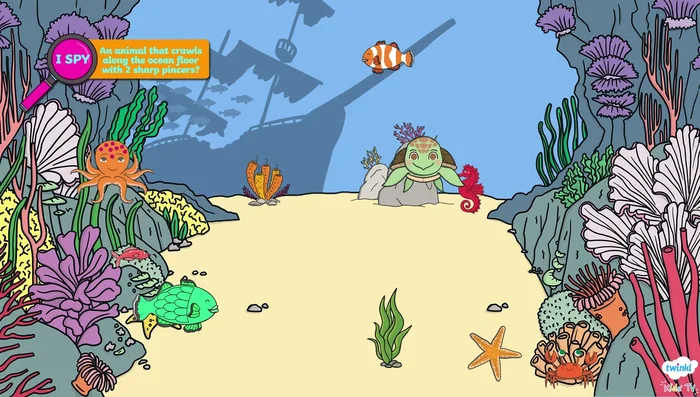 Identify a very flat animal that glides smoothly through the water.