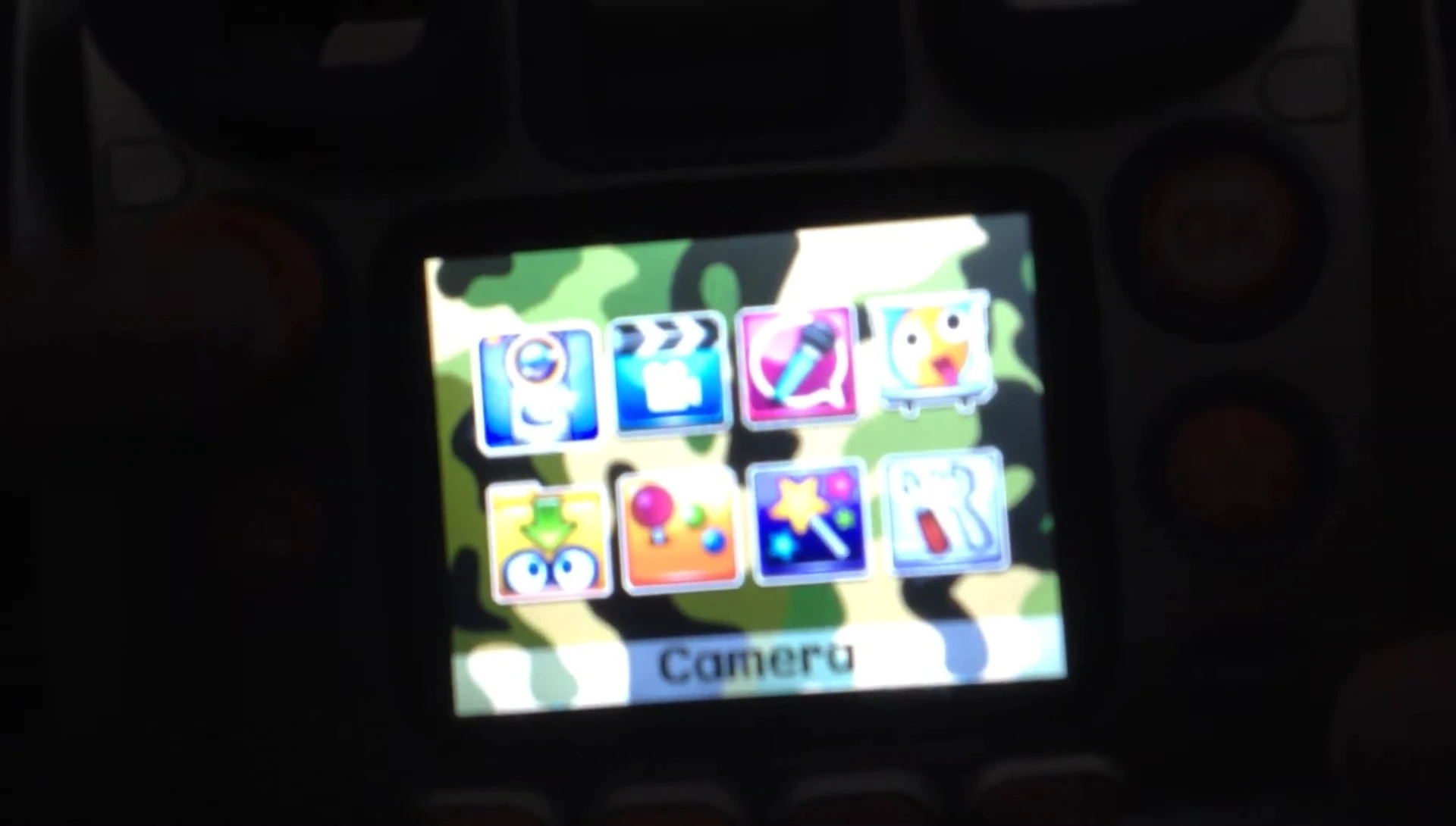 Menu screen displaying various options including camera, movies, and creative tools