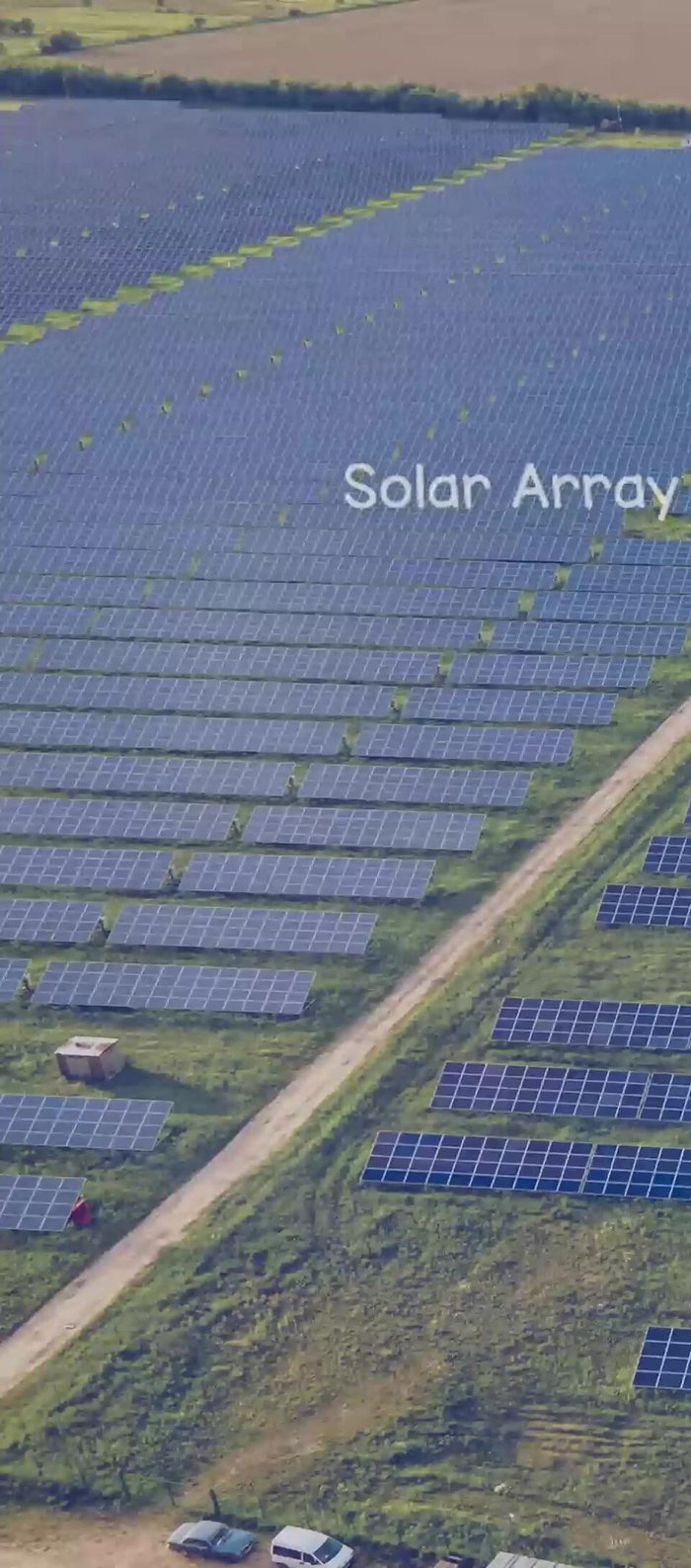 Solar Cell Construction: A metal conductive plate (positive electrode), thin silicon layer (semiconductor with Boron and Phosphorus layers forming the PN junction), anti-reflective coating, metal grid (negative electrode with fingers and bus bars), and a protective glass layer.