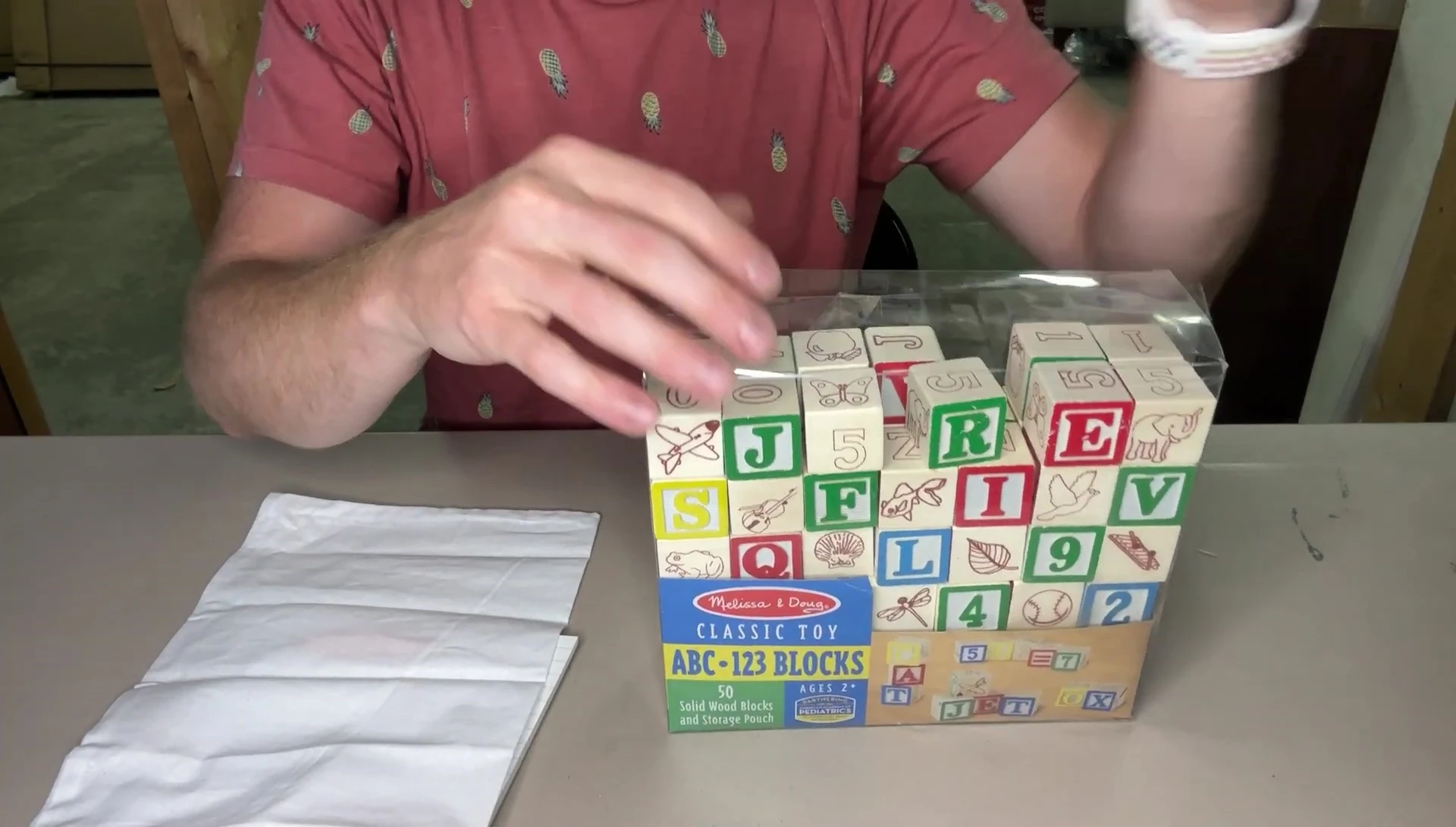 Close-up of the blocks showcasing the different designs.