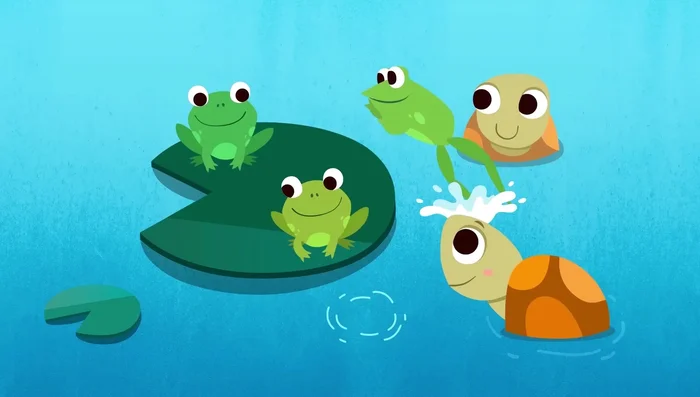 Comparing numbers: Comparing frogs and turtles, reinforcing number comparison and the concept of 'more than'.