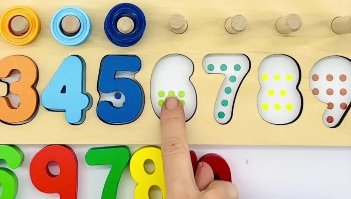 Count six green rings.