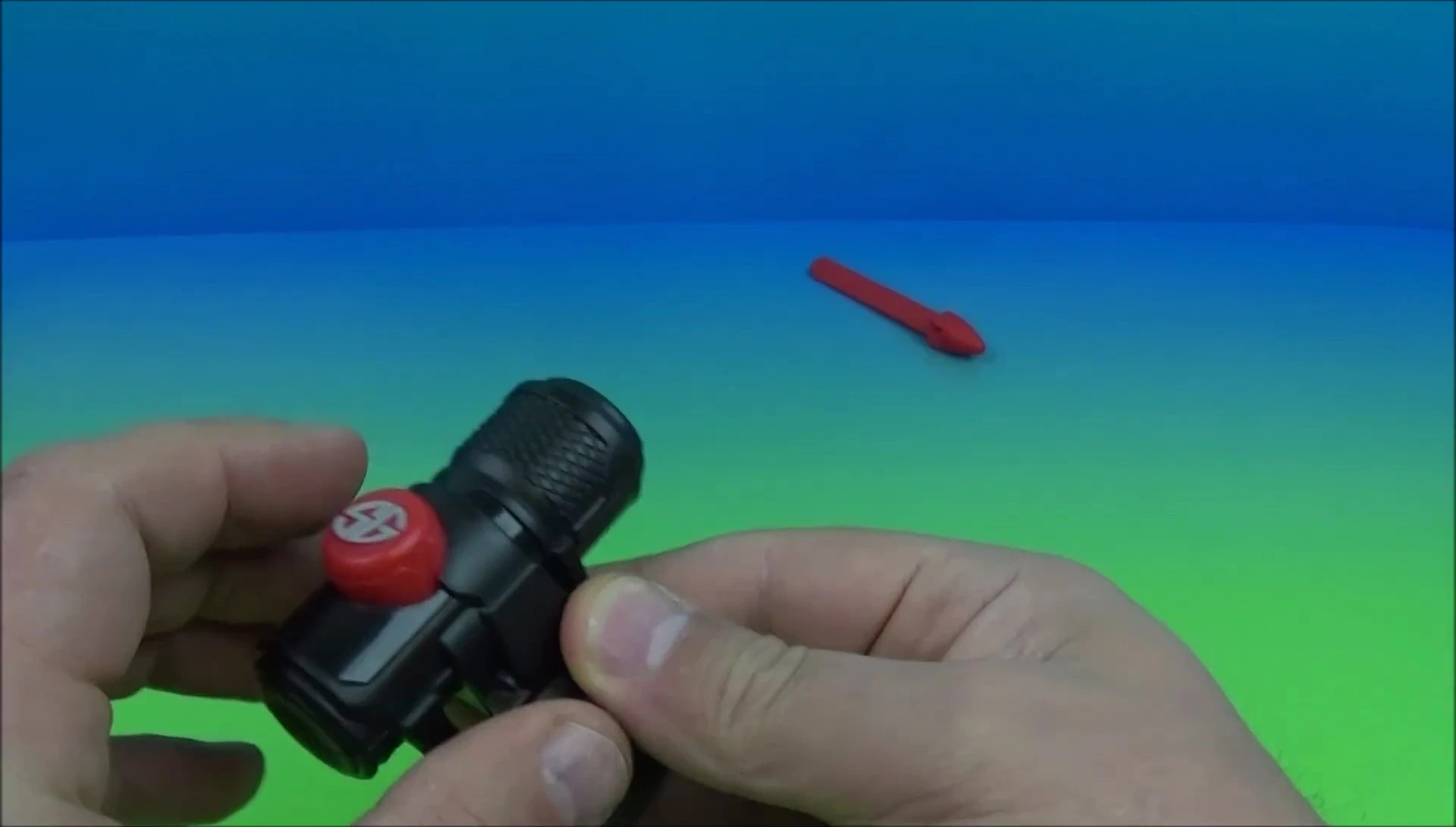 The missile being launched from the Wristband Launcher.