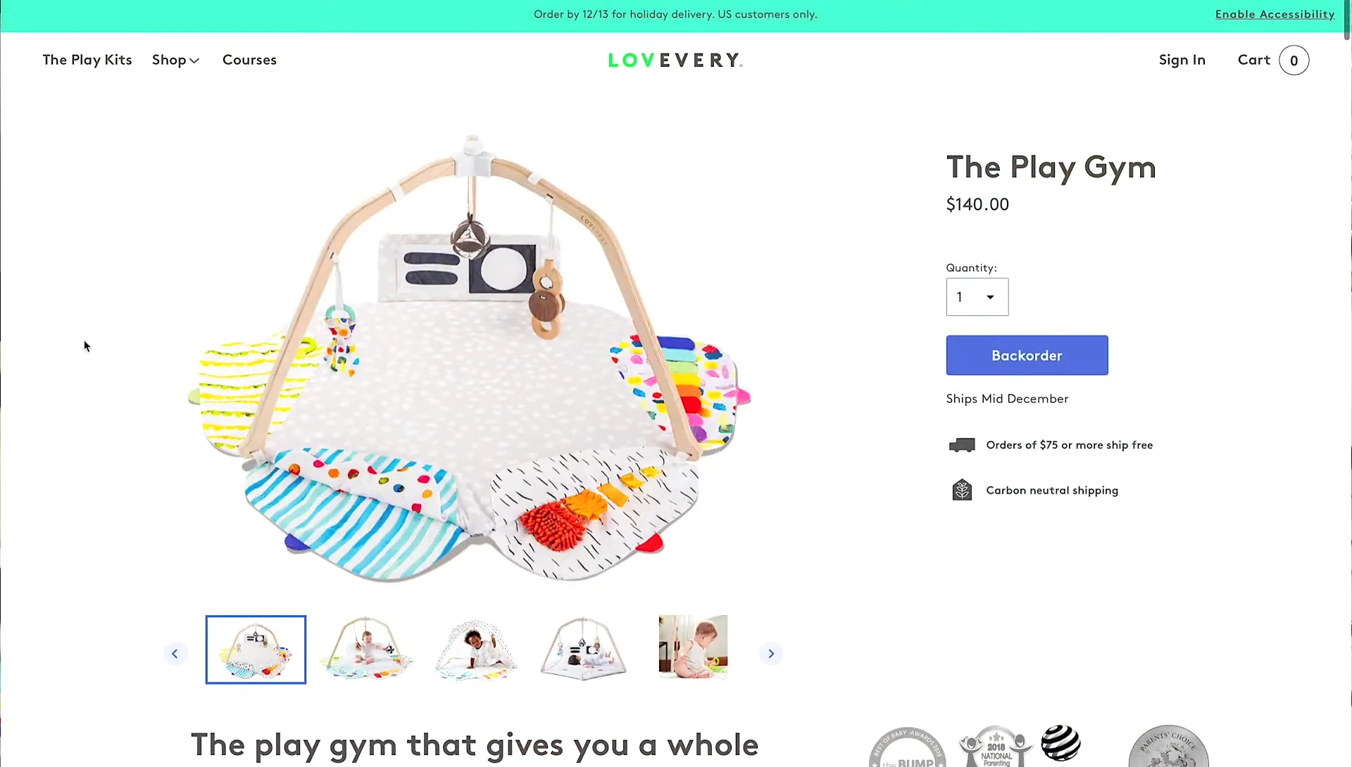 The Lovevery Play Gym in use