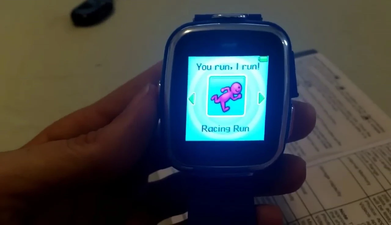 Screenshot of the pedometer feature, which tracks the child's movement.